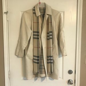 Burberry Trench Coat & Scarf